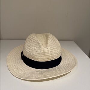 Banana Republic Cream and Navy Fedora Hat